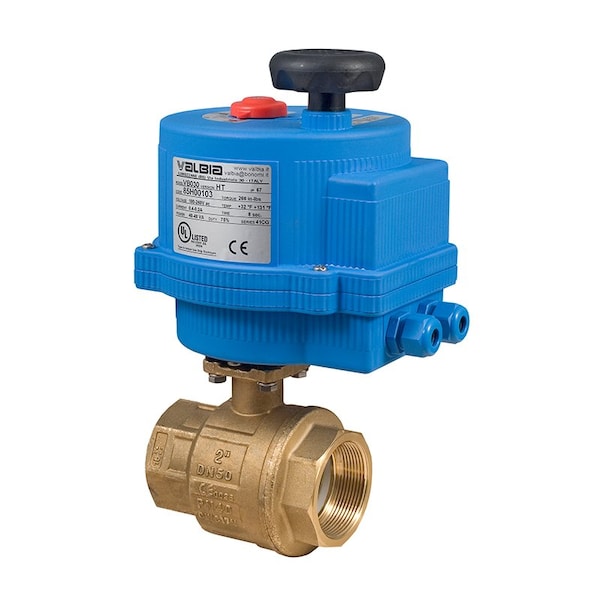 Bonomi North America 4in 2-WAY LEAD FREE BRASS BALL VALVE & 12AC/DC METAL ON/OFF ELECTRIC ACTUATOR 8E064LF-002-4 - main